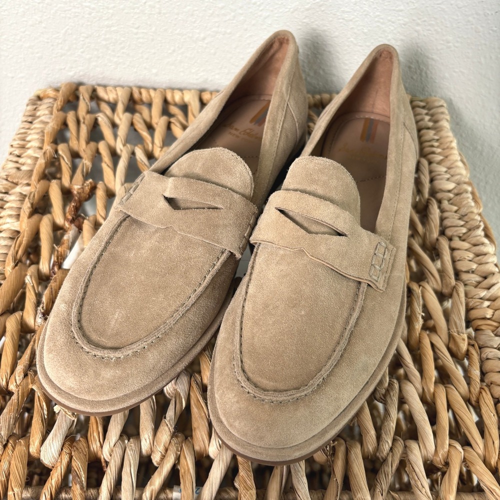 Sam Edelman Penny Loafers Womens 6.5 Tan Suede Classic Slip On Flat Shoes